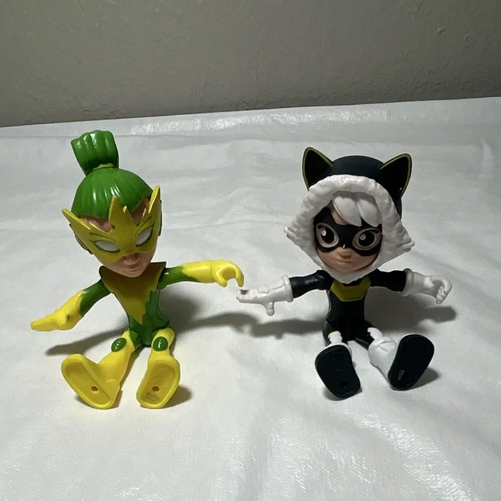 Mattel PJ Masks Luna Girl & Catboy 4 in Painted Plastic Figures Lot of 2